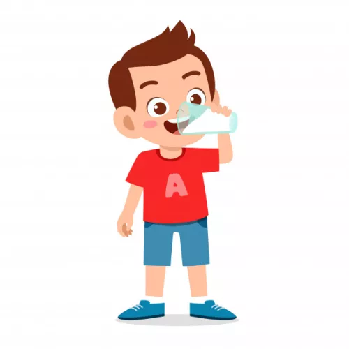 child drinks milk